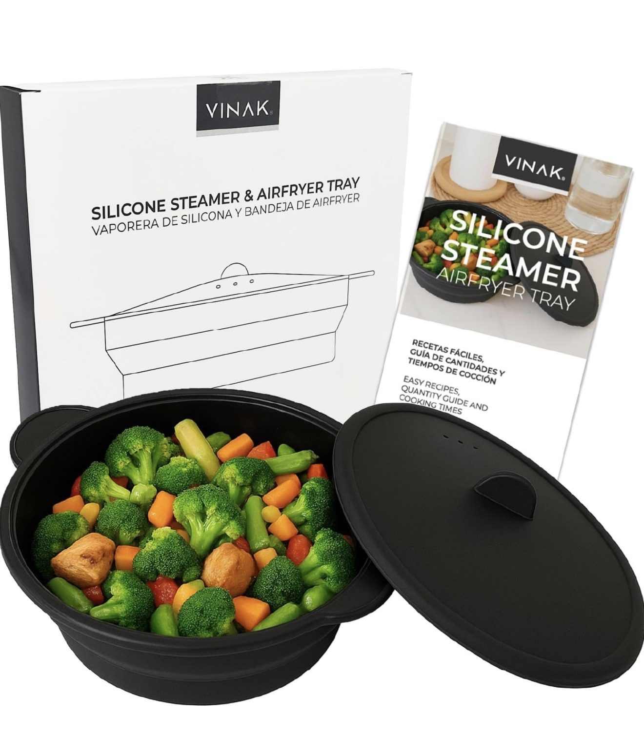 VINAK foldable silicone steamer for microwave oven